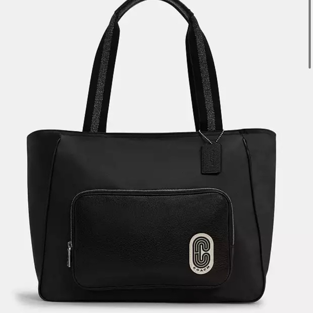 Coach Black Leather Tote Bag